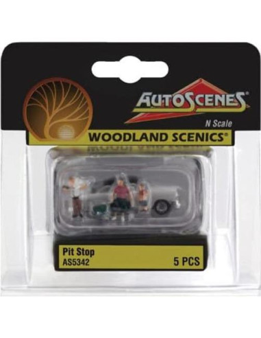 Parada 1956 Ford Coche y Familia Escala N Woodland Scenics