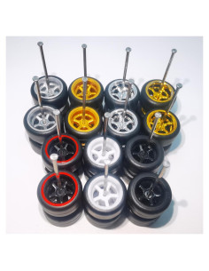 Juego de Ruedas 1/64 XYELKW 7 Colores Neumáticos de Caucho