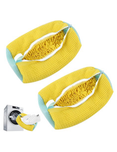 Bolsa de Lavado de Zapatos Amarilla 2 Pcs - Poliester Nylon