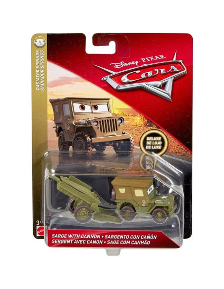 Vehículo de metal fundido Sarge con cañón Disney Pixar Cars