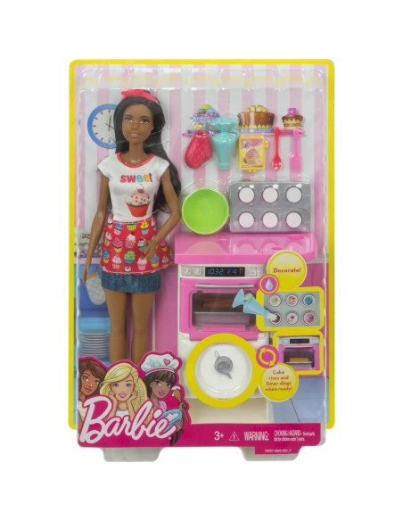 Barbie Juego de Chef Pastelería con Horno y Accesorios