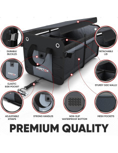 Organizador de Maletero FORTEM 65L Plegable Antideslizante Gris 2