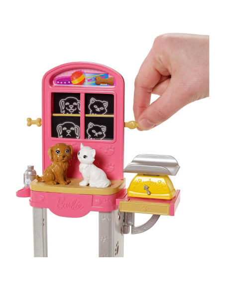 Muñeca Barbie Veterinaria Mattel con Gatito y Cachorro
