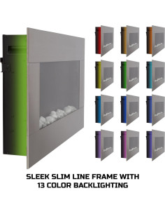 Chimenea Eléctrica Northwest 30" Montada en Pared Plata 2