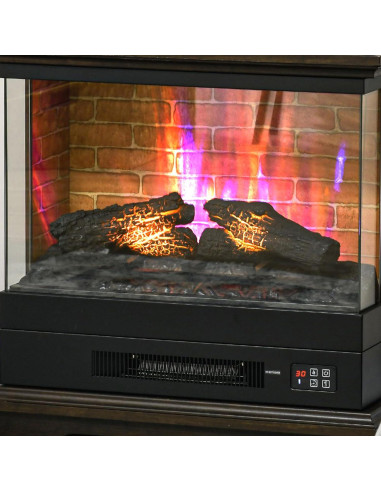 Chimenea Eléctrica HOMCOM 1400W con Control Remoto y Llama 3D