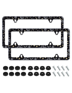 2 Piezas Marco de Placa de Licencia UNINDREM Acero Inoxidable Galaxia