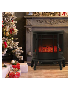 Estufa Eléctrica Magshion SF-1818U 1400W Chimenea Negra