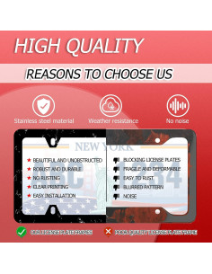 2 Piezas Marco de Placa de Licencia UNINDREM Acero Inoxidable Galaxia 2