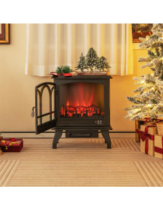 Estufa Eléctrica de Chimenea COSTWAY 1400W con Control Remoto 2