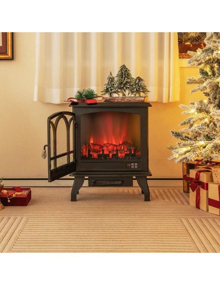 Estufa Eléctrica de Chimenea COSTWAY 1400W con Control Remoto
