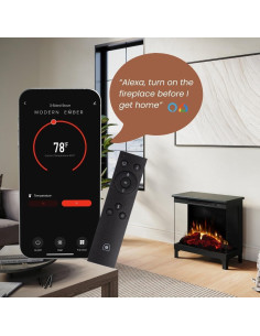 Estufa Eléctrica Modern Ember ME-24-3SD-BLK 20-31C 2