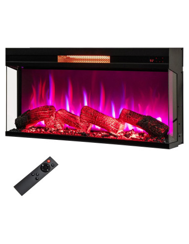 Chimenea Eléctrica SIMOE 91.4 cm 3 Lados Control Remoto