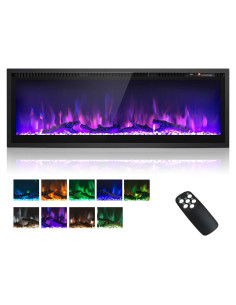 Chimenea Eléctrica ORALNER 127 cm, 9 Colores de Llama