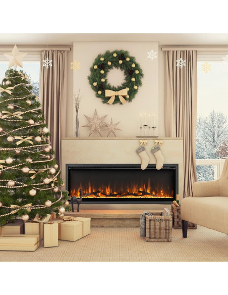 Chimenea Eléctrica ORALNER 127 cm, 9 Colores de Llama