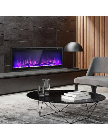 Chimenea Eléctrica ORALNER 127 cm, 9 Colores de Llama