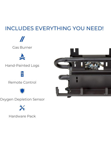 Conjunto de troncos Duluth Forge 18" gas sin ventilación 30000 BTU