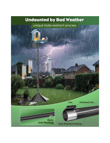 Poste para Comederos de Aves JarryStart 234 cm con Baffle