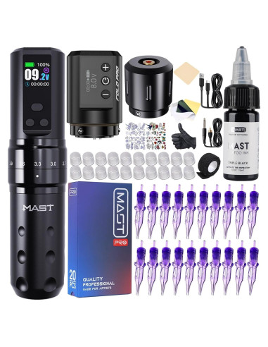 Kit de Tatuaje Inalámbrico MAST Fold2 Pro con 2 Baterías