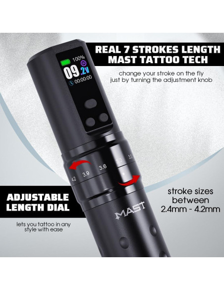 Kit de Tatuaje Inalámbrico MAST Fold2 Pro con 2 Baterías