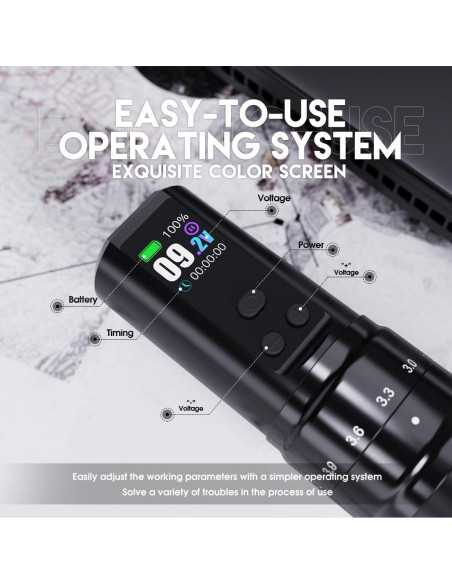 Kit de Tatuaje Inalámbrico MAST Fold2 Pro con 2 Baterías