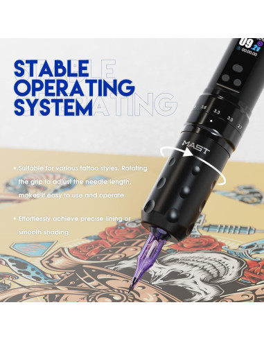 Kit de Tatuaje Inalámbrico MAST Fold2 Pro con 2 Baterías