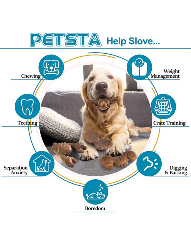 Juguetes para perros PETSTA indestructibles - Pack de 4