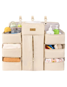 Organizador de Pañales Bebamour Khaki para Cuna y Mesa de Cambio