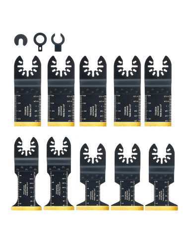 10 Cuchillas de Sierra Oscilante Titanio HIDOTOL 3 Tamaños