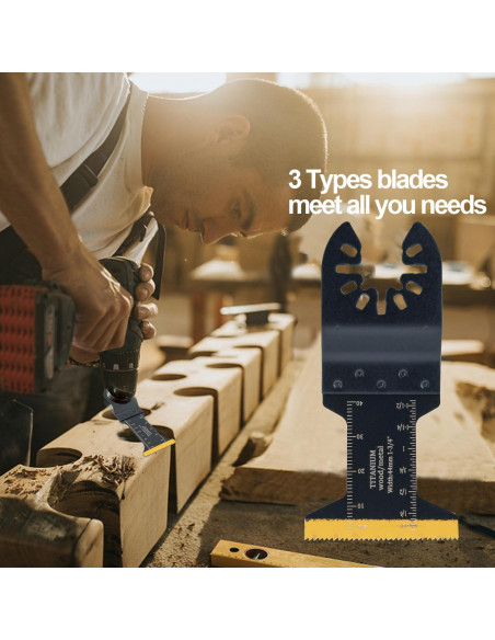 10 Cuchillas de Sierra Oscilante Titanio HIDOTOL 3 Tamaños