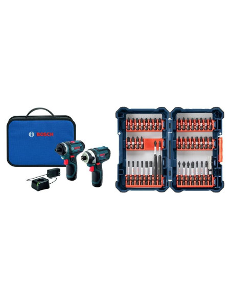 Kit Combo Bosch 12V: Taladro y Atornillador de Impacto con 44 Piezas