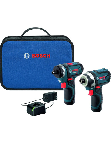 Kit Combo Bosch 12V: Taladro y Atornillador de Impacto con 44 Piezas