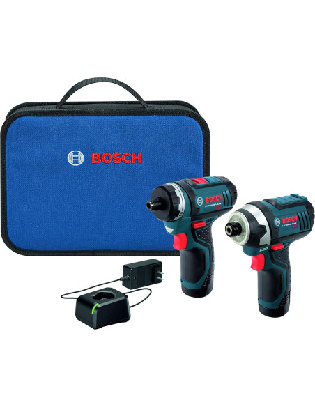 Kit Combo Bosch 12V: Taladro y Atornillador de Impacto con 44 Piezas