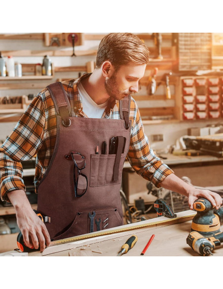 Delantal de Carpintería UUP Marrón 96.5x71.1cm 9 Bolsillos