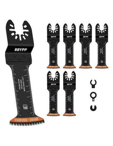 6 Hojas de Sierra Oscilante Curvadas BBYPP 6.99 cm para Madera y Plástico