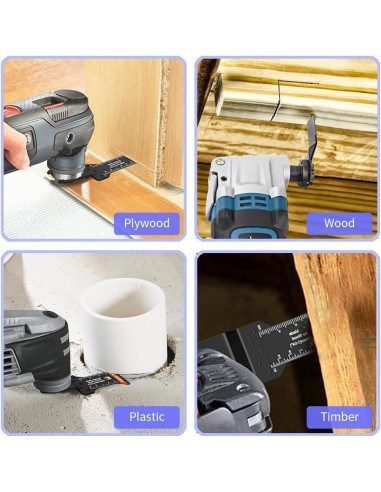 6 Hojas de Sierra Oscilante Curvadas BBYPP 6.99 cm para Madera y Plástico