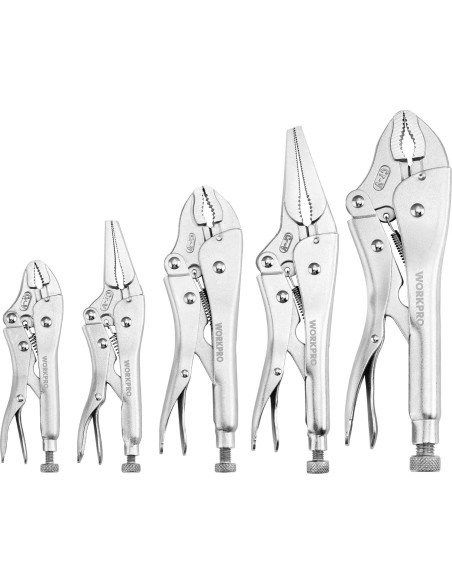 WORKPRO Kit de Herramientas 408 Piezas + Pinzas 5 Piezas