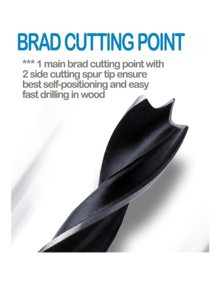 Broca Brad Point 12 mm MAX-CRAFT 5 Pcs para Madera Dura