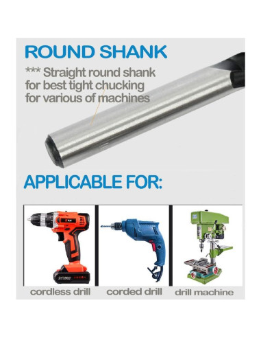 Broca Brad Point 12 mm MAX-CRAFT 5 Pcs para Madera Dura