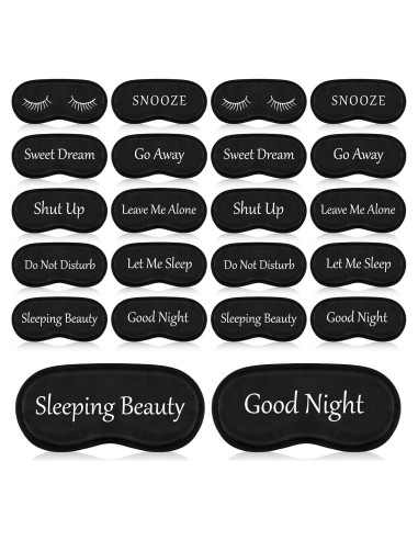 Eurzom 20 Piezas Máscaras de Sueño Ajustables para Ojos - Negro