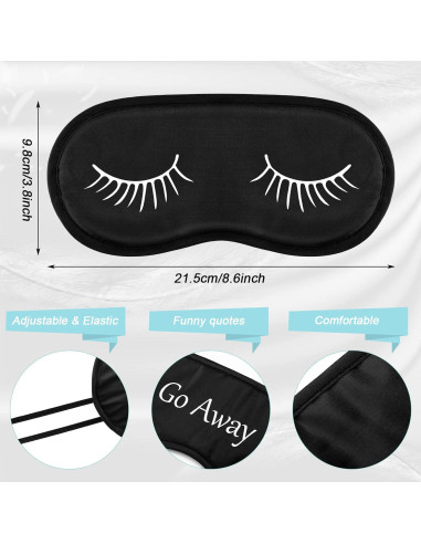 Eurzom 20 Piezas Máscaras de Sueño Ajustables para Ojos - Negro