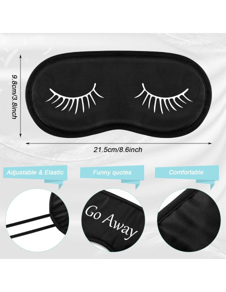 Eurzom 20 Piezas Máscaras de Sueño Ajustables para Ojos - Negro