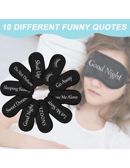 Eurzom 20 Piezas Máscaras de Sueño Ajustables para Ojos - Negro