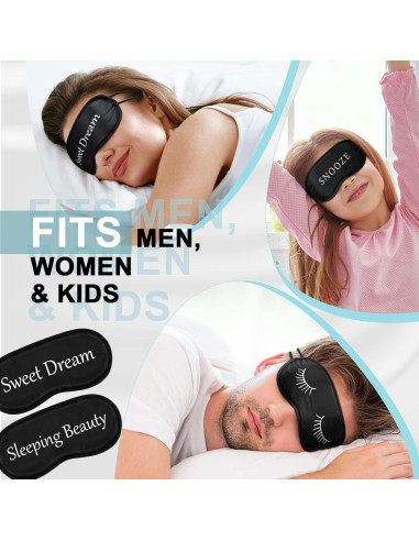 Eurzom 20 Piezas Máscaras de Sueño Ajustables para Ojos - Negro