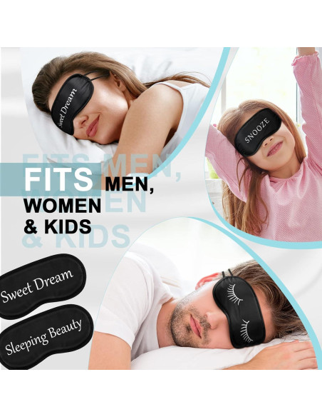 Eurzom 20 Piezas Máscaras de Sueño Ajustables para Ojos - Negro