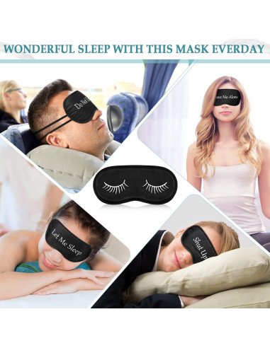 Eurzom 20 Piezas Máscaras de Sueño Ajustables para Ojos - Negro