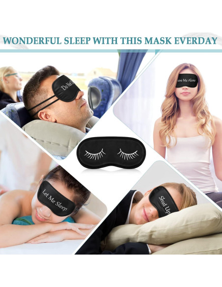 Eurzom 20 Piezas Máscaras de Sueño Ajustables para Ojos - Negro