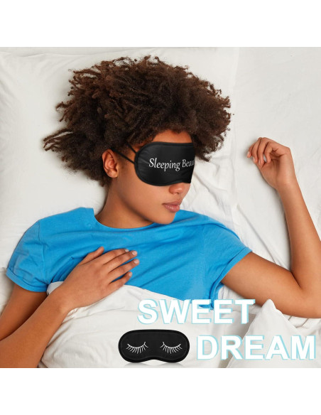 Eurzom 20 Piezas Máscaras de Sueño Ajustables para Ojos - Negro