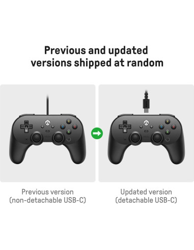 Controlador con cable 8BitDo Pro 2 para Xbox y PC - Negro