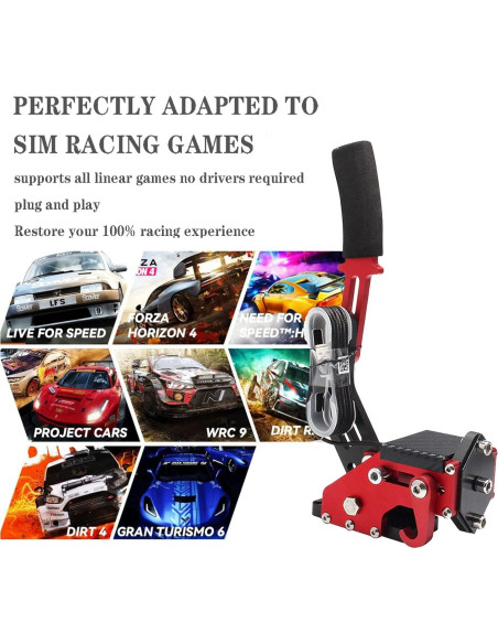 Freno de Mano USB Guil Vim Rojo para PC - Simulador de Carreras