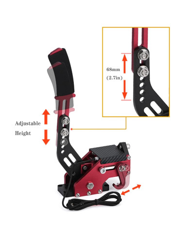 Freno de Mano USB Guil Vim Rojo para PC - Simulador de Carreras